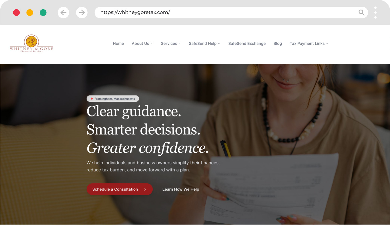 Whitney & Gore Financial Services in Framingham, Massachusetts